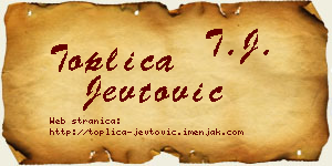Toplica Jevtović vizit kartica
